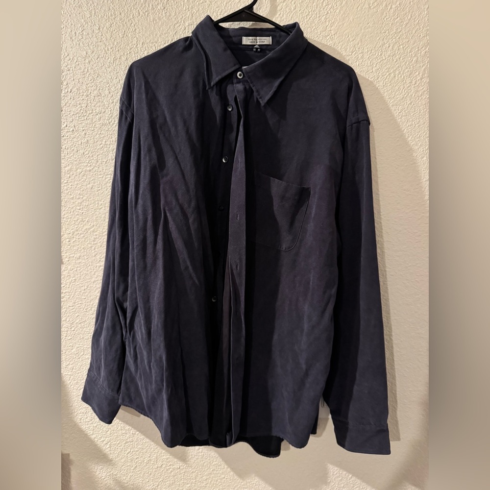 Geoffrey Beene Men's Black Casual Button Down Shirt